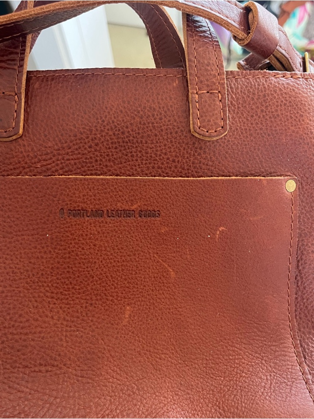Portland Leather Goods Leather Top-Handle Mini Crossbody Tote - Picture 4 of 7